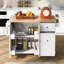 Kitchen Island With Drop Leaf(No Include Stool)-379701687