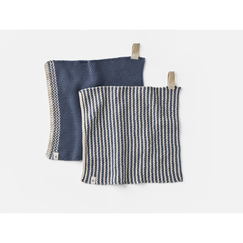 Shasta Cotton Striped Dish Cloth, Blue Jay