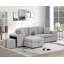 Ensemble de canapé-lit modulaire réversible en L de 104,5 po avec 3 chaises avec rangement et 2 tabourets pour le salon-1285308300