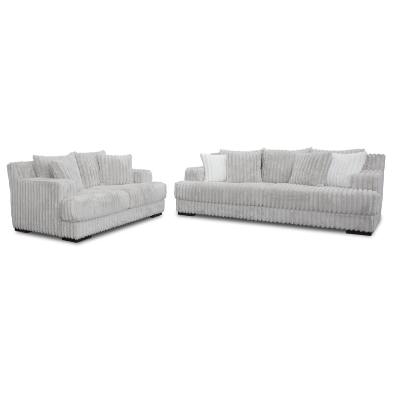 MOD #511 Mondo Grey Sectional Sofa – 2524 High-Density Foam Cushions, Decorative 2.5” Black Legs, Matching Accent Pillows, Contemporary Design