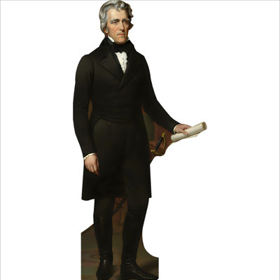 H25115 - Andrew Jackson, 6ème président, découpe de carton debout, debout