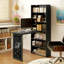 Bureau d'ordinateur mural escamotable, bureau convertible avec bibliothèque, tableau noir et rangement, bureau noir peu encombrant pour les petits espaces