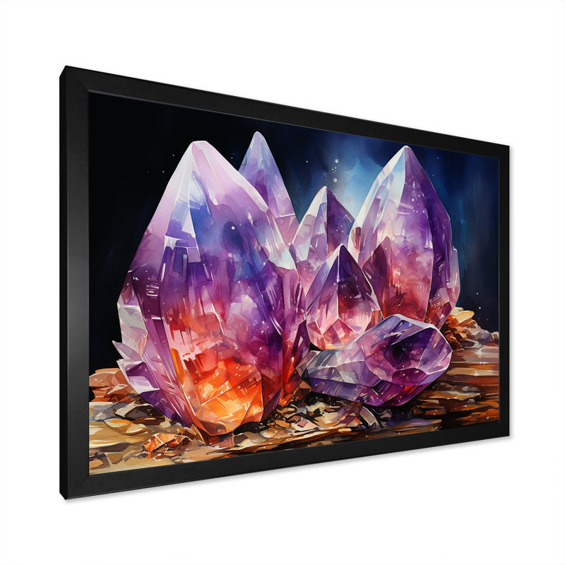 Spiritual Colorful Quartz Harmony sur impression sur toile, H 24 po x l 32 po x P 1 po, Cadre simple noir