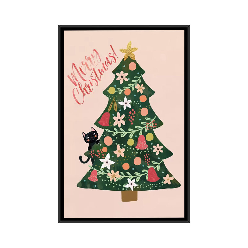 « xmas pin », impression sur toile tendue, H 26 po x l 18 po x P 1,5 po, Toile avec cadre noir, Pas de tapis
