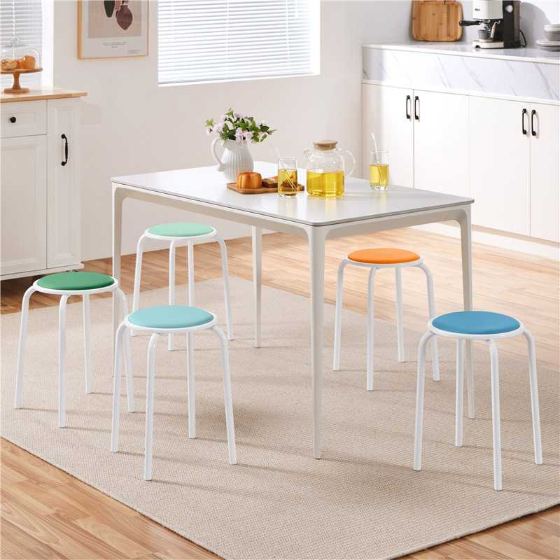 Tabouret d'appoint Katheryn, Bleu, vert, orange