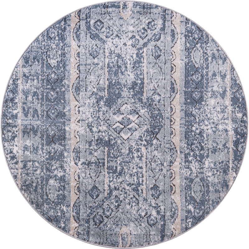 Parwich Striped Indoor Rug, Round 3'1"