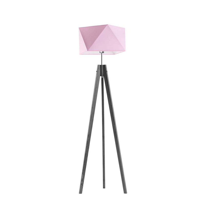 Ayaaz 144cm Tripod Floor Lamp, Ashen Grey, Light Pink