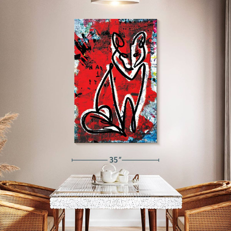 Brampt Abstract Fox, 51" H x 34" W