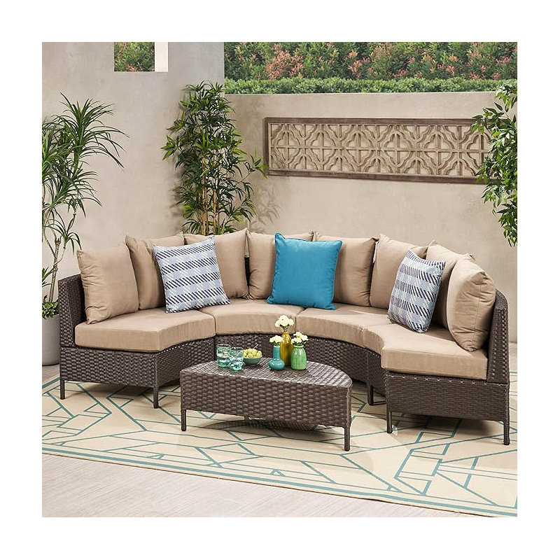 Pt Limon 5Pcs Sofa Set, Beige, Brown