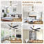 Ventilateur de plafond 52 po moderne doré avec lumières DEL à intensité variable et télécommande, moteur CC réversible à 6 vitesses, minuterie, 5 pales à double face, pour une utilisation intérieure