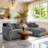 Gus 102.4"W 5 Seaters Convertible LAF RAF Corduroy Sectional, include1 Ottoman-305509346