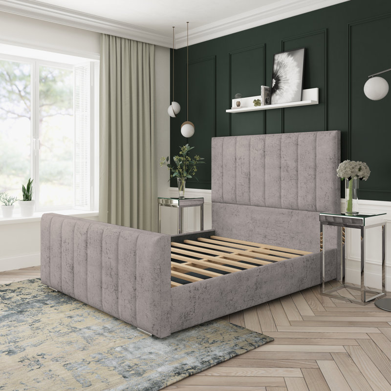 Upholstered Platform Bed, Small Single (2'6), Steel