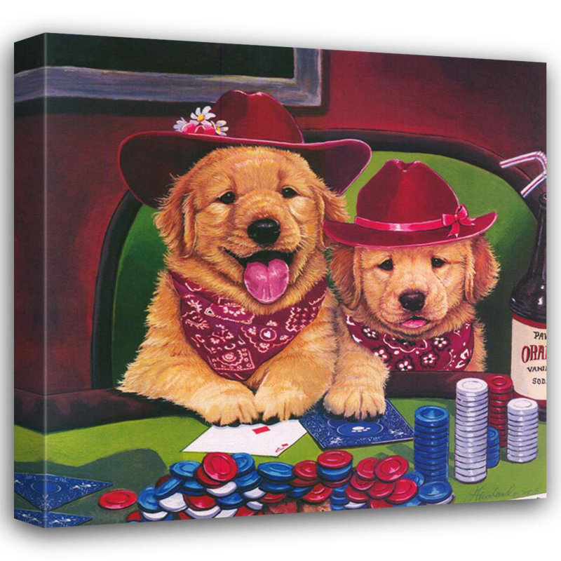 Poker Pups IV, H 20 po x l 20 po