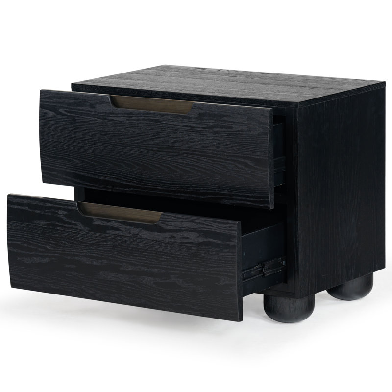 Table de chevet 2 tiroirs Estelle Beethoven, Noir