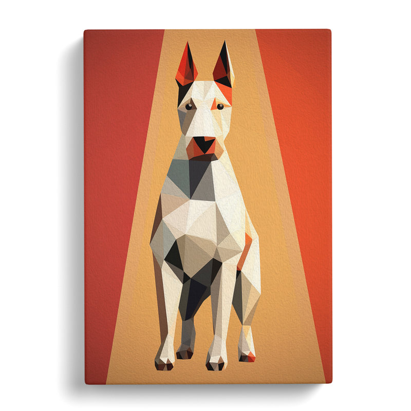 English Bull Terrier Geometric - Wrapped Canvas, 76cm H x 50cm W x 3cm D