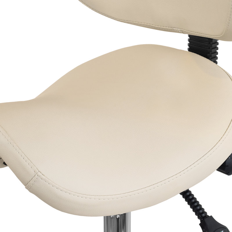Saddle Drafting Chair - Adjustable Height Ergonomic Stool with Backrest & Tilt Mechanism for Standing Desks, Studios & Laboratories
