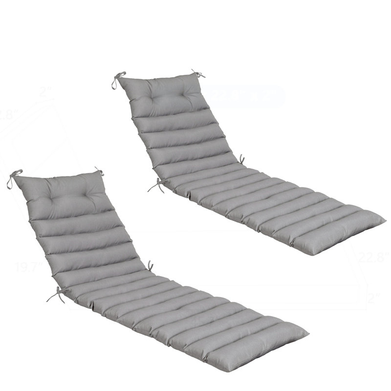 Coussin de chaise longue d'extérieur exceptionnel pour une détente ultime, Gris