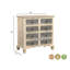Commode 8 tiroirs en bois de manguier massif avec façades géométriques sculptées