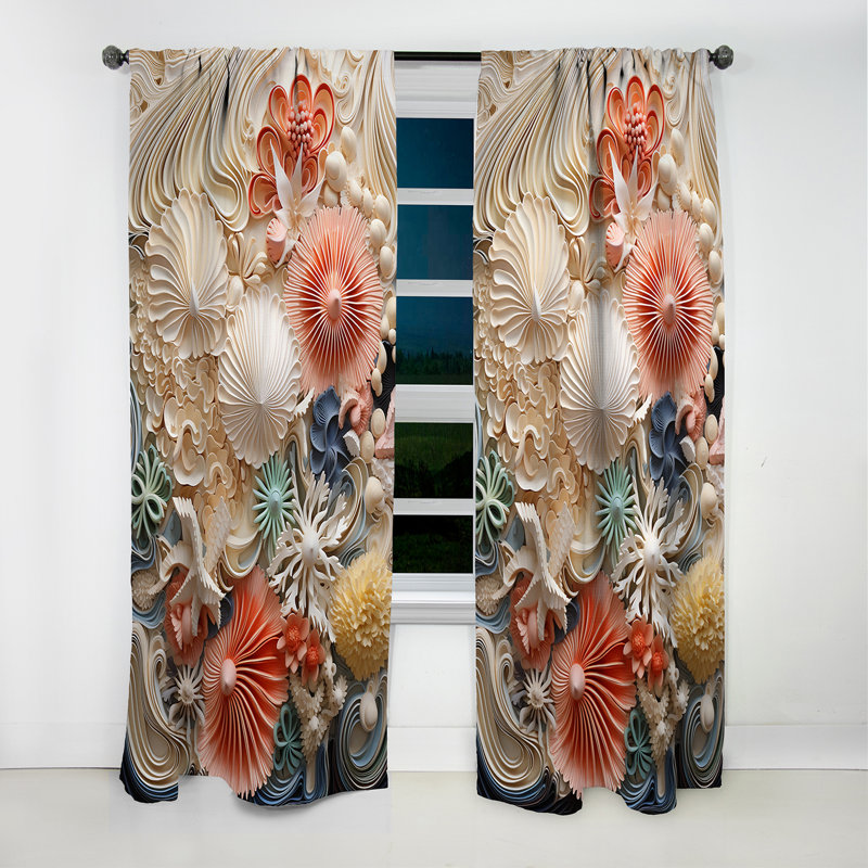 Rideau occultant Percheron - Sea Creatures - rideau occultant - 1 panneaux, L 52 po x L 95 po