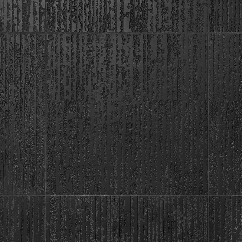 Stretto 16x16 Textured Honed Marble Wall Tile, Black Jade