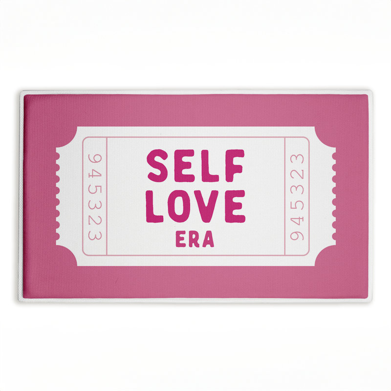 Tapis de bain et tapis de bain en peluche à imprimé d'auto Self Love Era, par Lettred and Lined, 18 po x 30 po