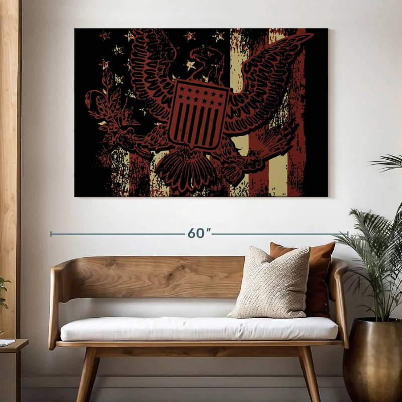 Brampt American Flag Grunge Eagle, 34" H x 51" W