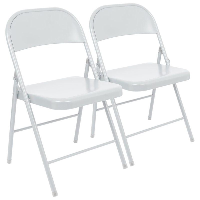 Metal A-Frame Sign Holder Folding Chair, Matte White