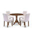 L'ensemble de table de salle à manger 5 pièces comprend une table de salle à manger et 4 chaises de salle à manger rembourrées en tissu de polyester bourgogne, acajou-2083480421-2083480414-2117897160