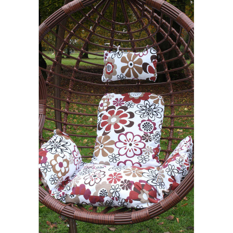 Giguere Garden Patio Swing Chair with Stand, Brown