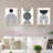3 Pieces Decorative Solid Wood Frame Painting