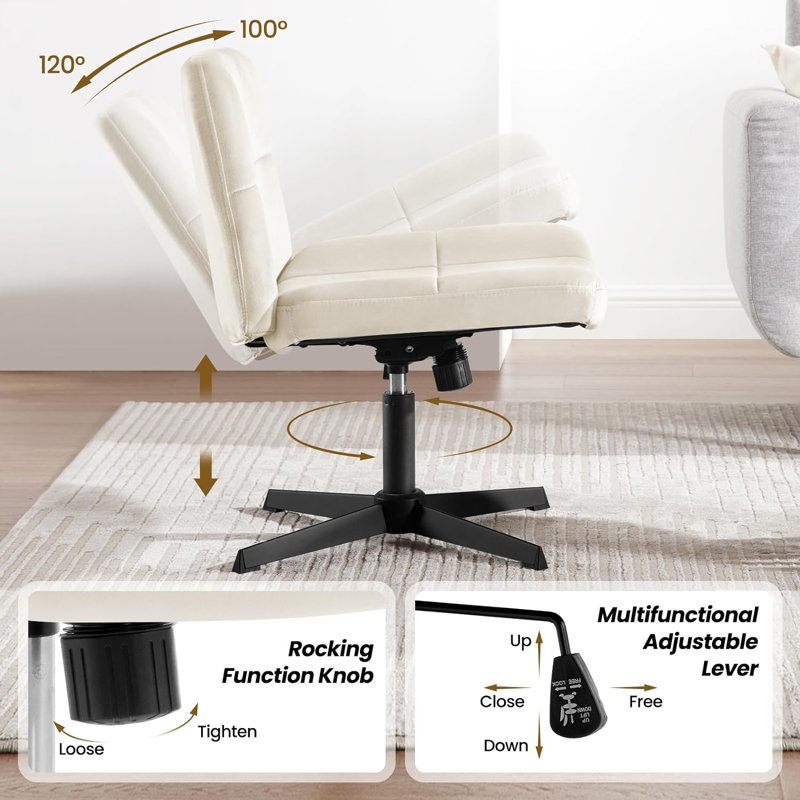 Noren Velvet Task Chair, Beige