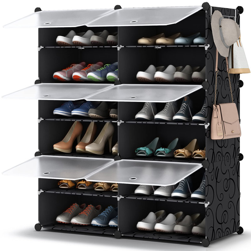 24 Pair Shoe Storage Cabinet, Black