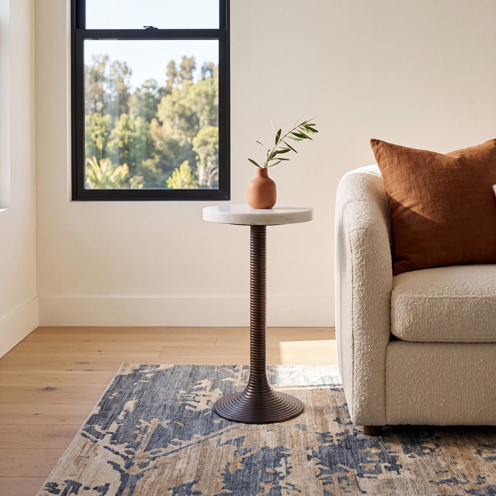 Shorsey 11" Genuine Marble End Table