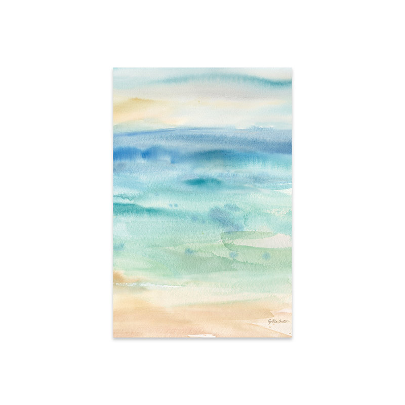 Impression abstraite paysage marin II sur verre acrylique, H 32 po x l 24 po x P 0,25 po