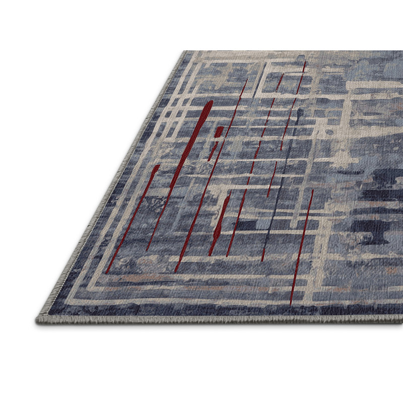 Tapis gris lavable à la machine, Carré 5 pi