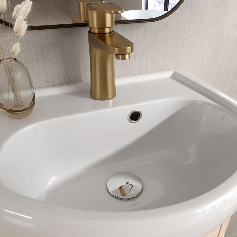 Meuble-lavabo autoportant de 18 po avec comptoir en céramique blanche