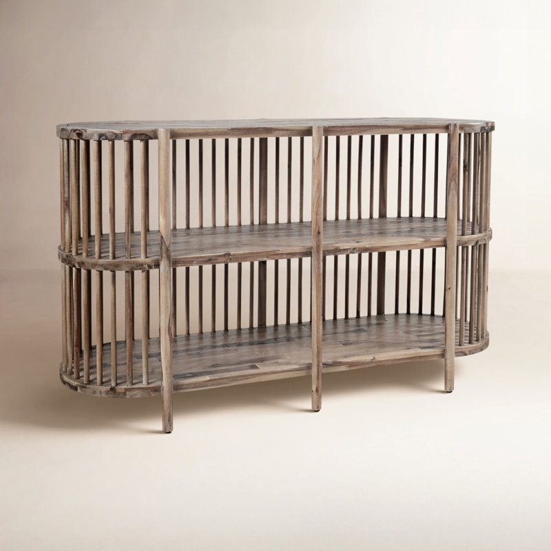 Charnock 72'' Wide Acacia Solid Wood, Gray Wash, 32"H x 54"W x 18"D