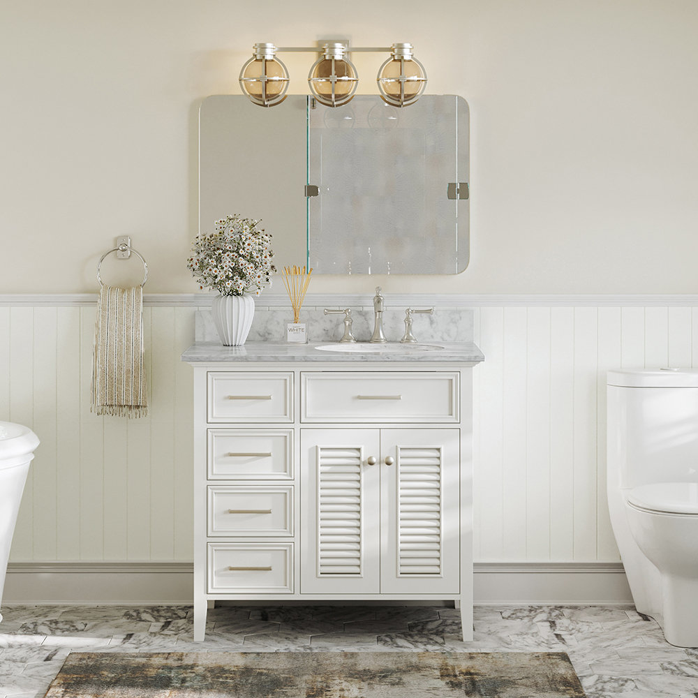 Chamblee 37'' Single Bathroom Vanity, White, Right
