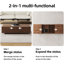 Ensemble de salon moderne Mid-Century 2 pièces Ahijah: meuble télé à lattes de 70,87 po et table basse de rangement extensible