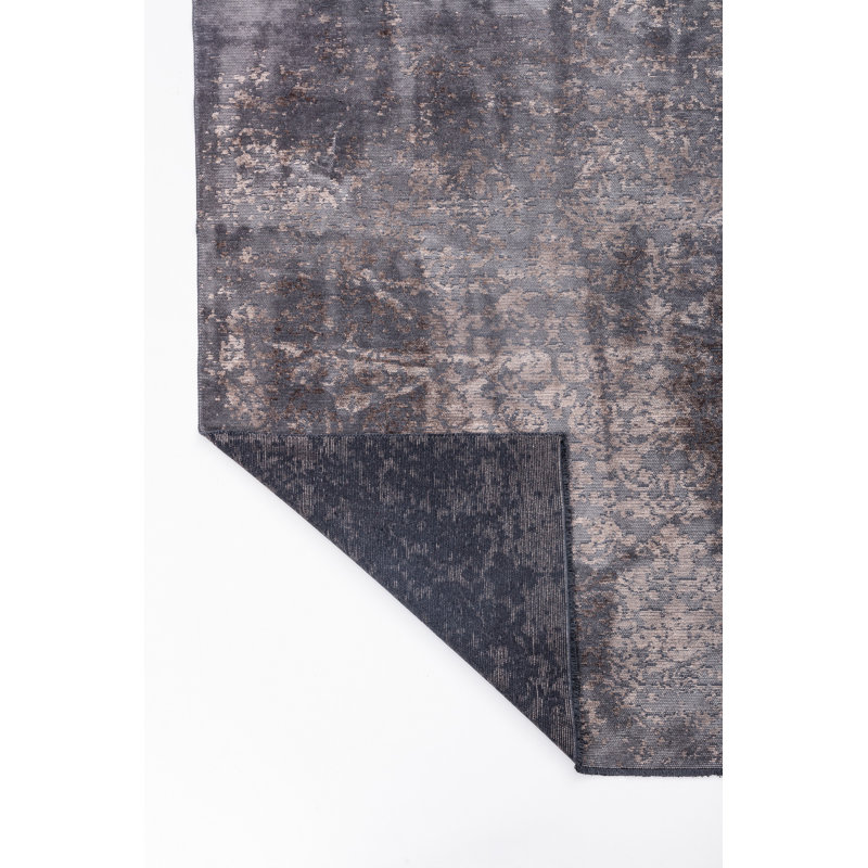 Gray Taupe Toile Luxury Area Rug, Rectangle 7'10" x 11'2"