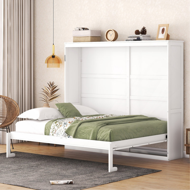 Grand lit escamotable mural, blanc, Grand lit, Blanc