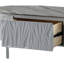 Oval Grey High Gloss Coffee Table With Build And Attractive Finish For Living Room Metal Table, Enhancing Decor