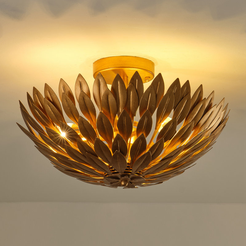 Plafonnier semi-encastré à dôme 3 lumières 16 po Modern