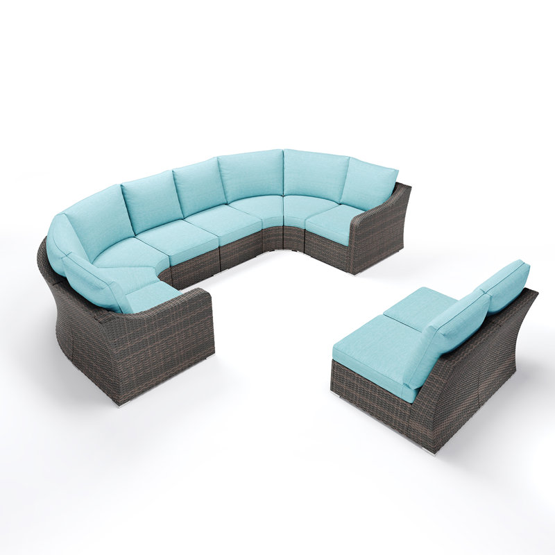  Ensemble de mobilier d'extérieur 10 pièces, 8, Marron foncé