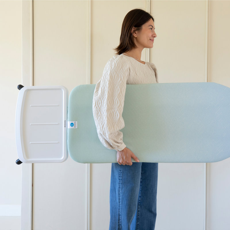 Brabantia Size C Ironing Board with Solid Steam Unit Holder, Soothing Sea/White