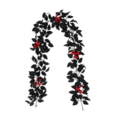  Halloween Rose Leaves Simulation Rattan Artificial Rose Leaves Decoration Arrangement Thanksgiving Pumpkin Rattan.