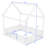 Full Wood House Bed with Fence-1895710351