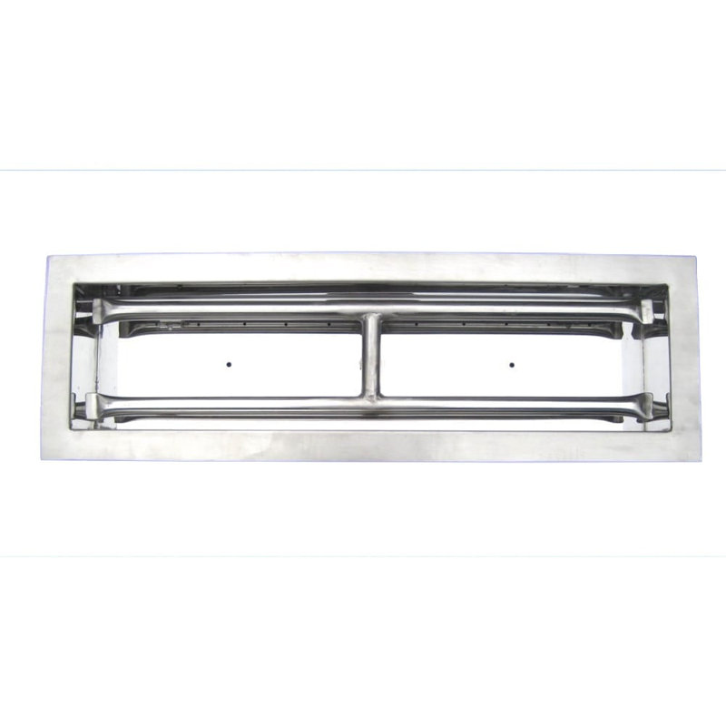 Brûleur de foyer rectangulaire en acier inoxydable, H 18 po x l 6 po x P 3 po
