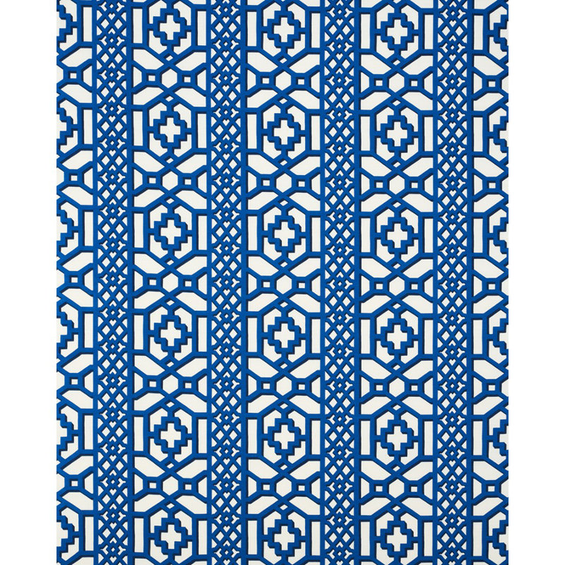 Zanzibar Trellis Matte Fabric, Blue