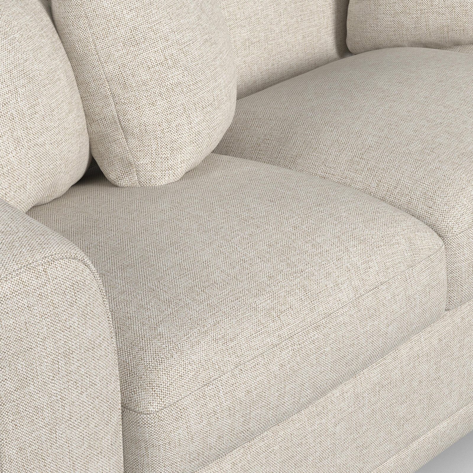 Upholstered L-Sectional, Vanilla White Revolution Performance Fabrics